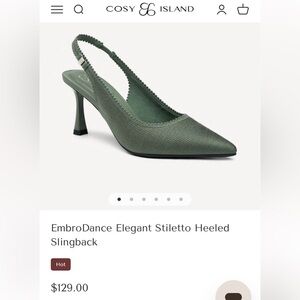 Green Stiletto Heeled Slingback